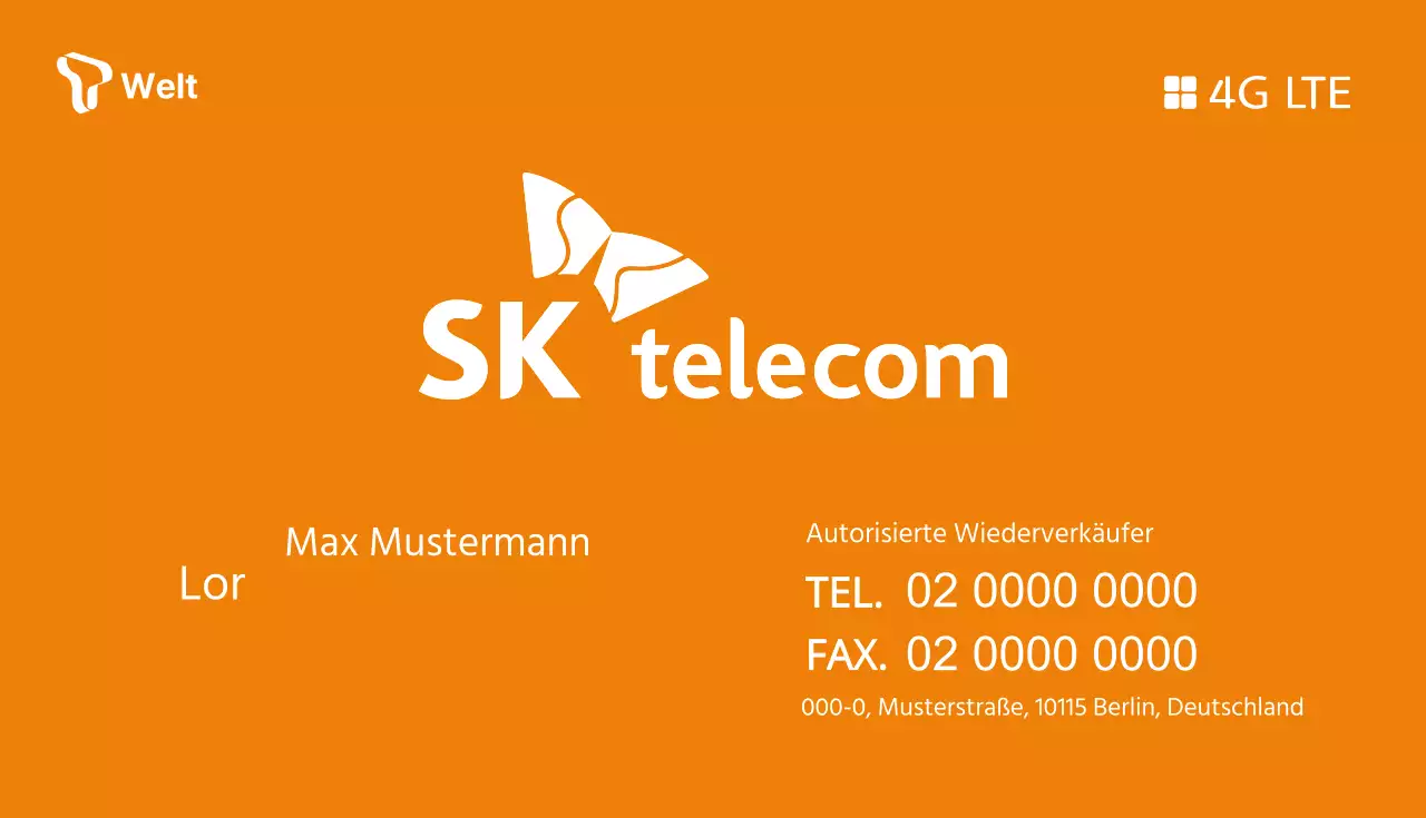 Einfache Visitenkarte in Rot und Orange