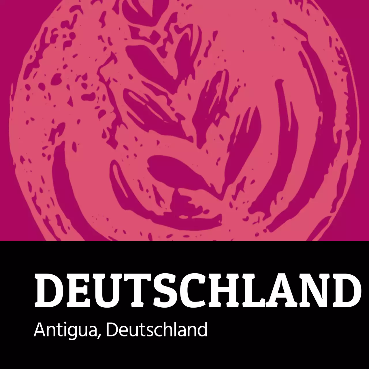 Buntes illustriertes Bohnenkaffee-Etikett Guatemala (Quadrat)