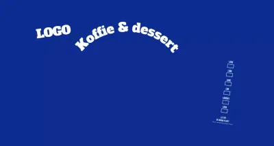 Strakke stijl logo in donker marineblauw en wit voor een café