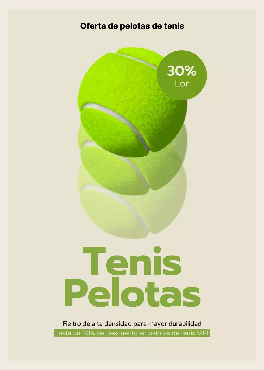 Descuento en pelotas de tenis sencillas de color beige y verde lima