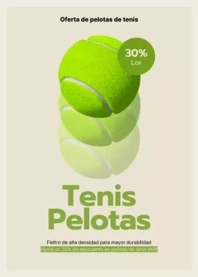 Descuento en pelotas de tenis sencillas de color beige y verde lima