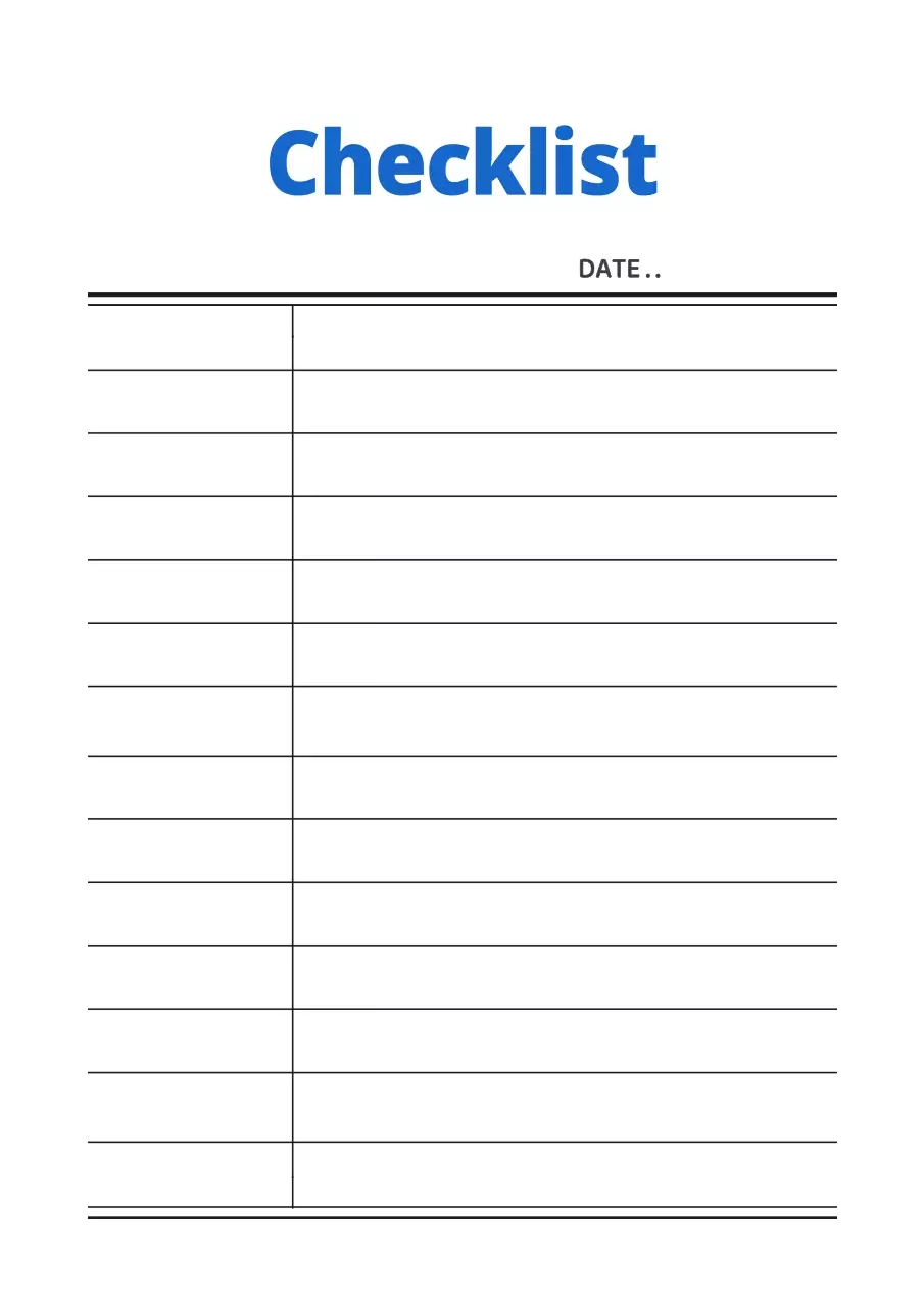 Affiche de liste de contrôle simple en blanc et bleu