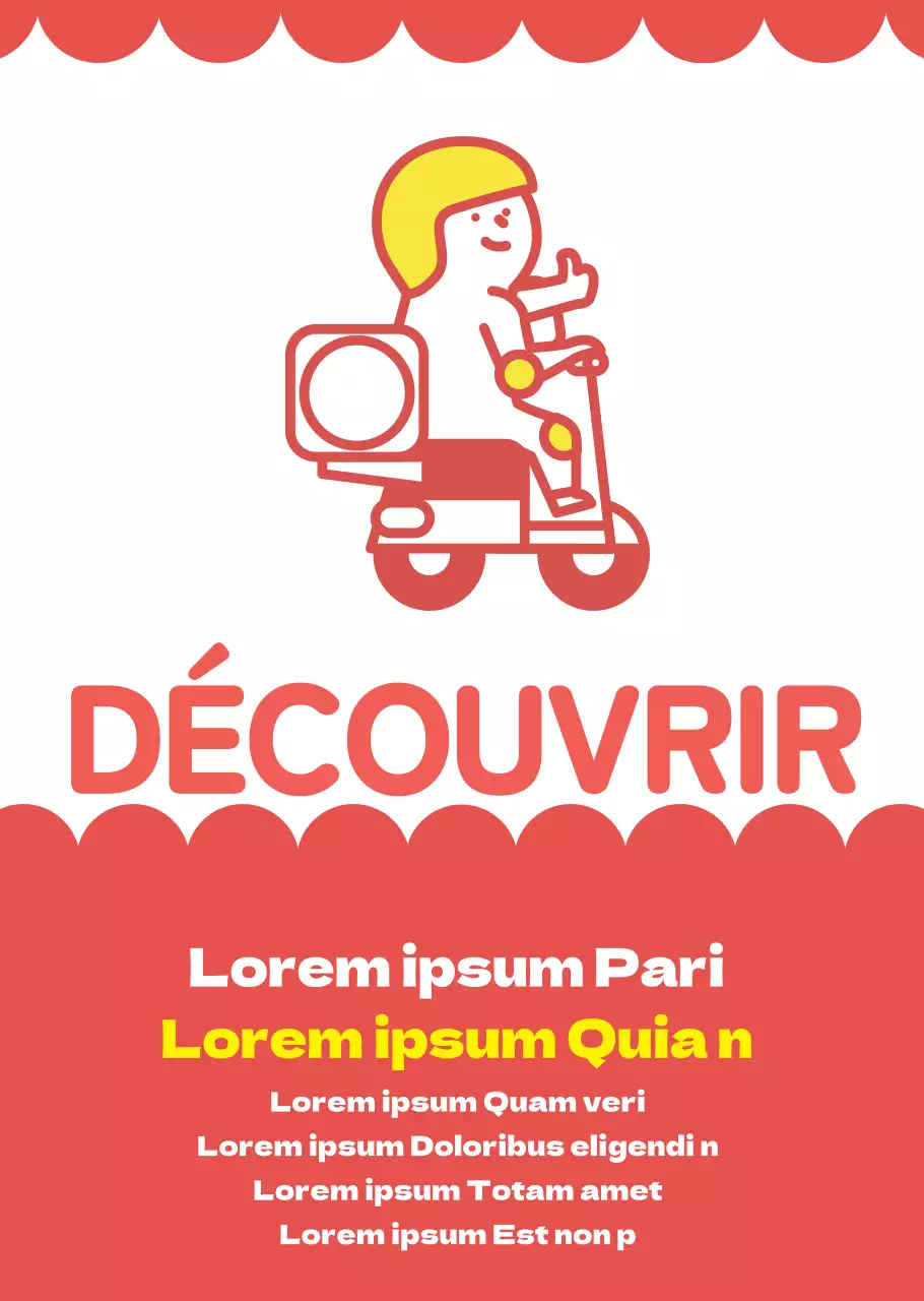 Affiche transparente rouge illustrée, livrable et emballable