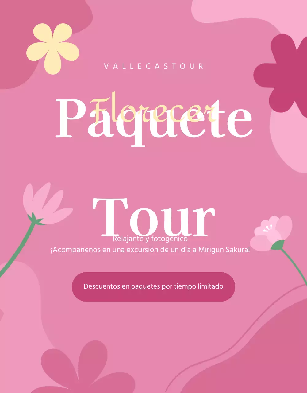 Promoción de las visitas guiadas a los cerezos en flor con un toque rosa