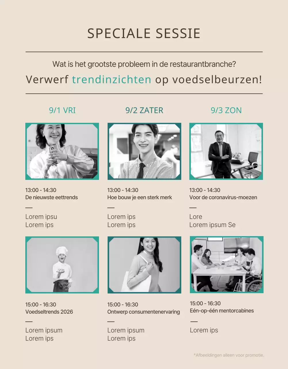 Een schoon bruin en turquoise voedsel start-up beurs