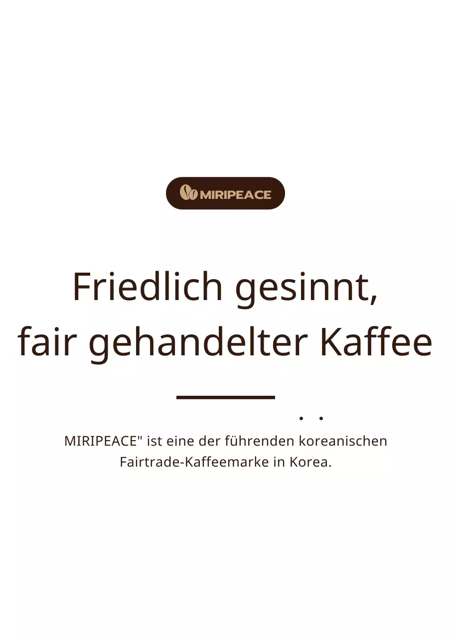 Brauner, einfacher Text mit Informationen zu Fairtrade-Kaffee im Regal