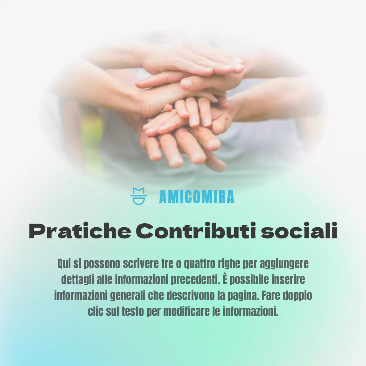 Responsabilità sociale d'impresa con un concetto sfumato blu e menta