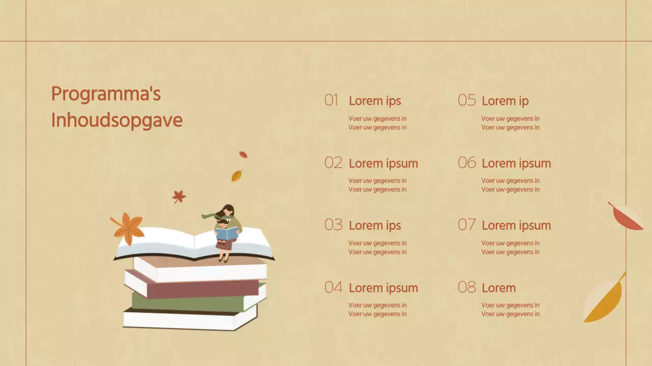 Herfst lesthema in bruin en beige