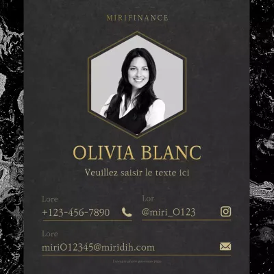 Un CV mobile de classe en noir et or