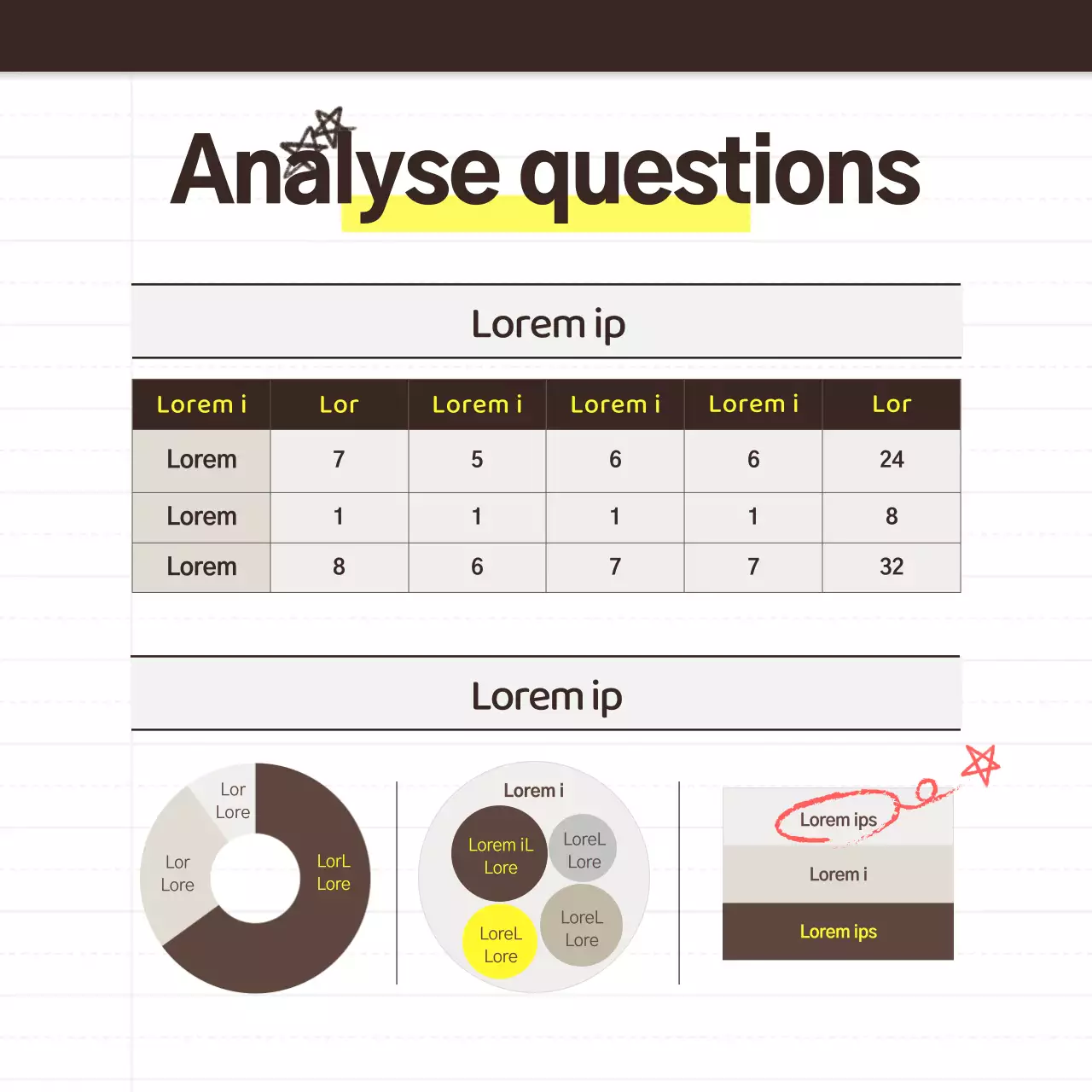 Une simple analyse de grade interne jaune et noire, une formation scolaire, une promotion de recrutement.