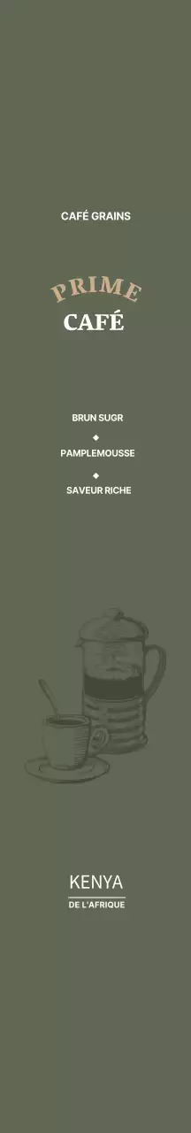 Illustration verte Vincci Cafe Coffee Bean Packaging