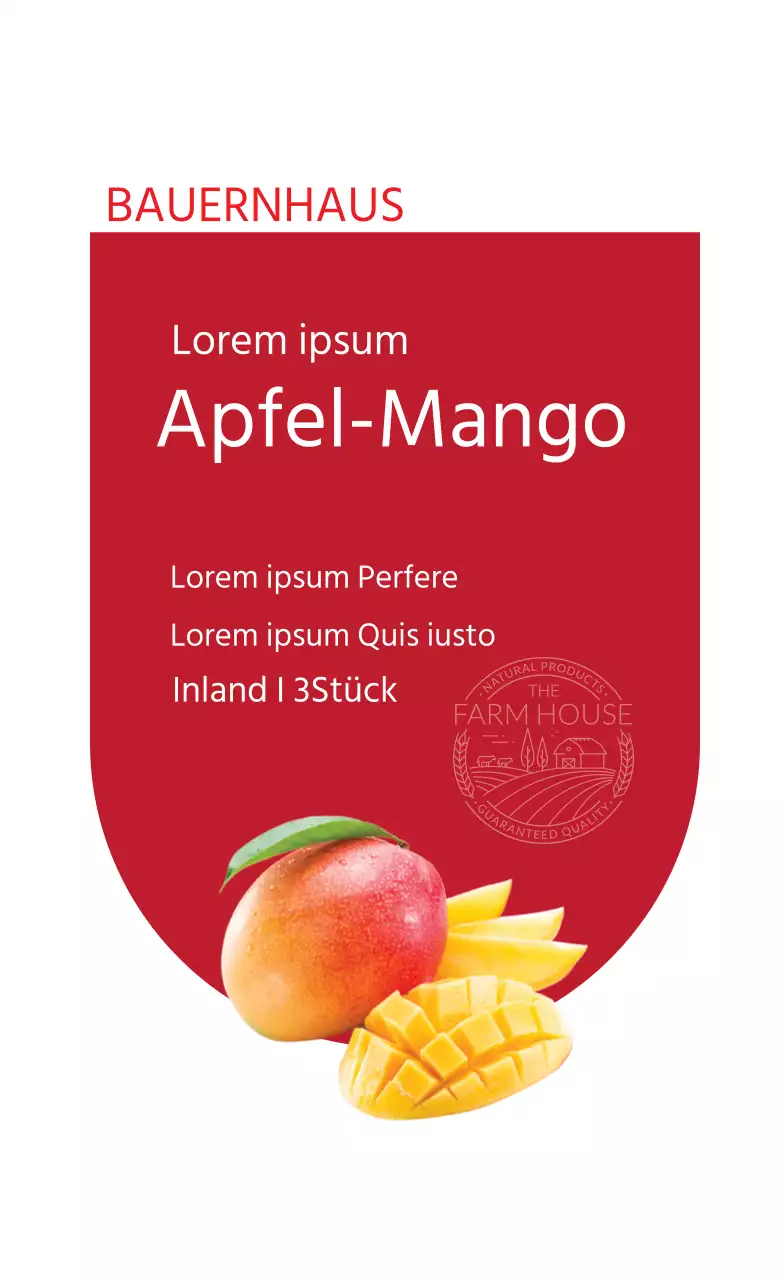 Apfel-Mango-Etikett