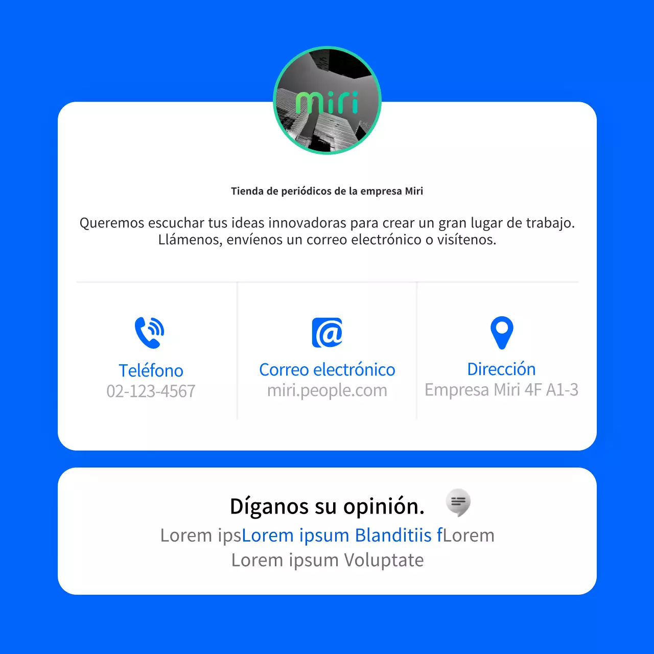 Clean blue workplace debate cardnews design