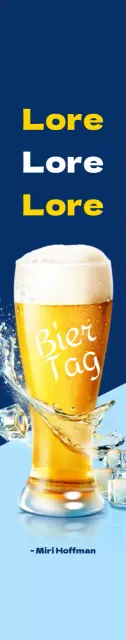 Große Werbung für Hofer Bier auf blauem Hintergrund
