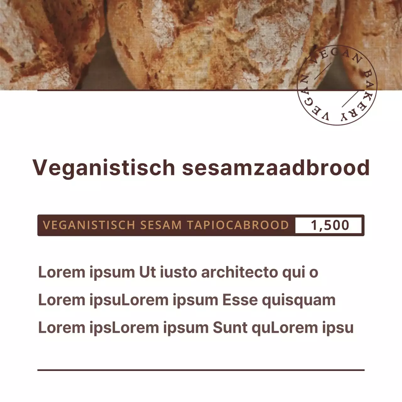 Bruin, eenvoudige tekst lay-outstijl Brood Informatie