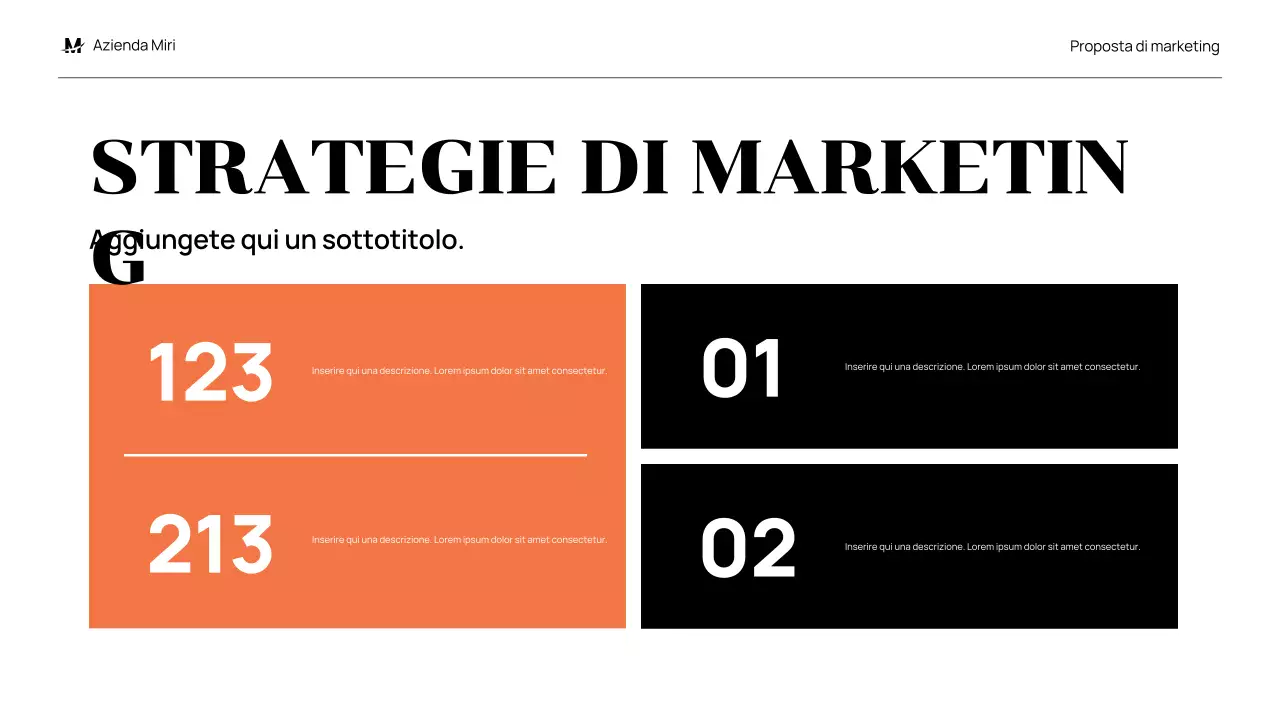 proposta di marketing moderno nero