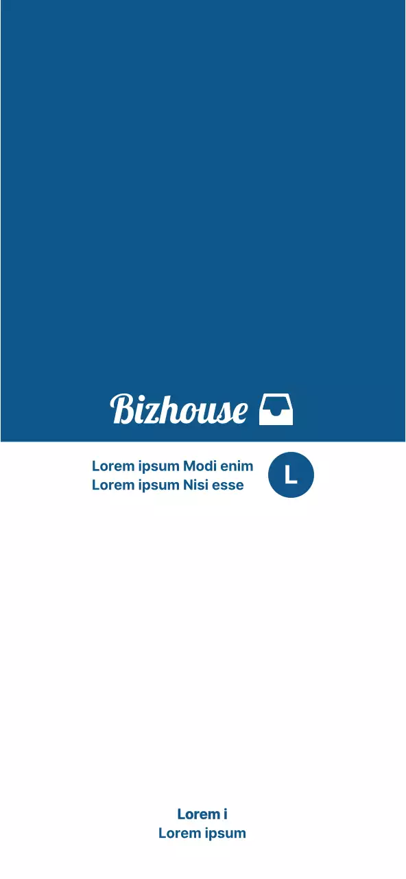 Ein einfaches blaues und weißes Instagram-Layout für eine Speisekarte in Blau und Weiß