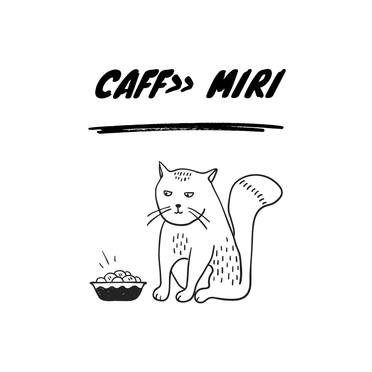 Adesivo per bar con sfondo circolare bianco con il disegno di un gatto