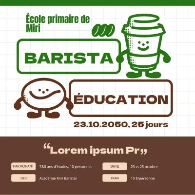 Café Brown and Green Guide des carrières de barista mignon
