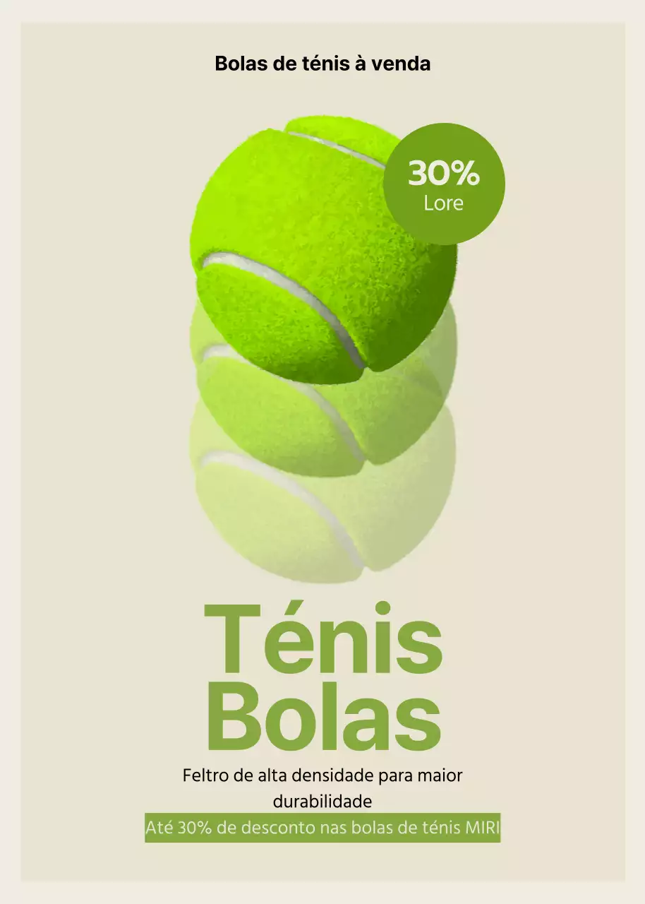 Desconto em bolas de ténis simples em bege e verde lima