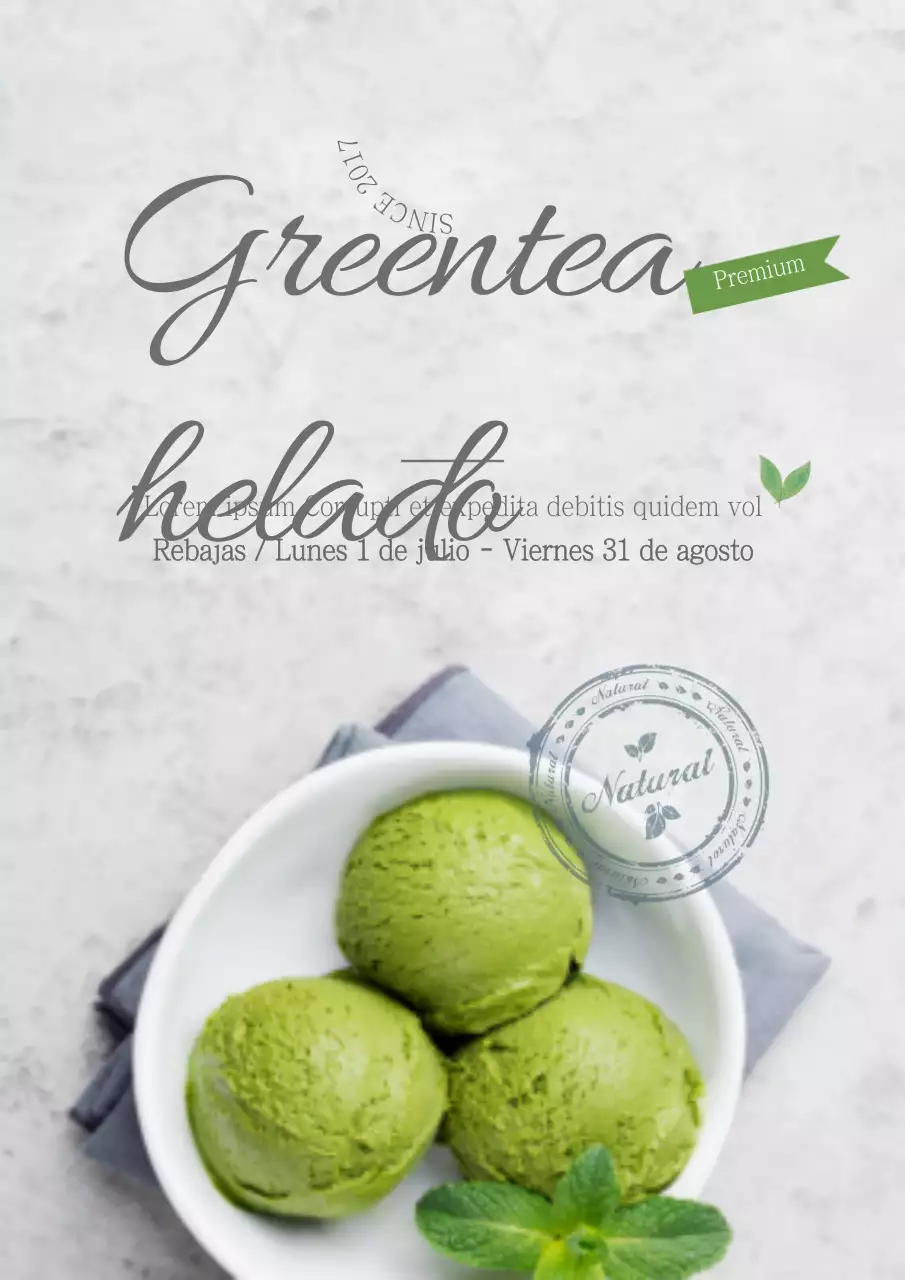 Helado de té verde