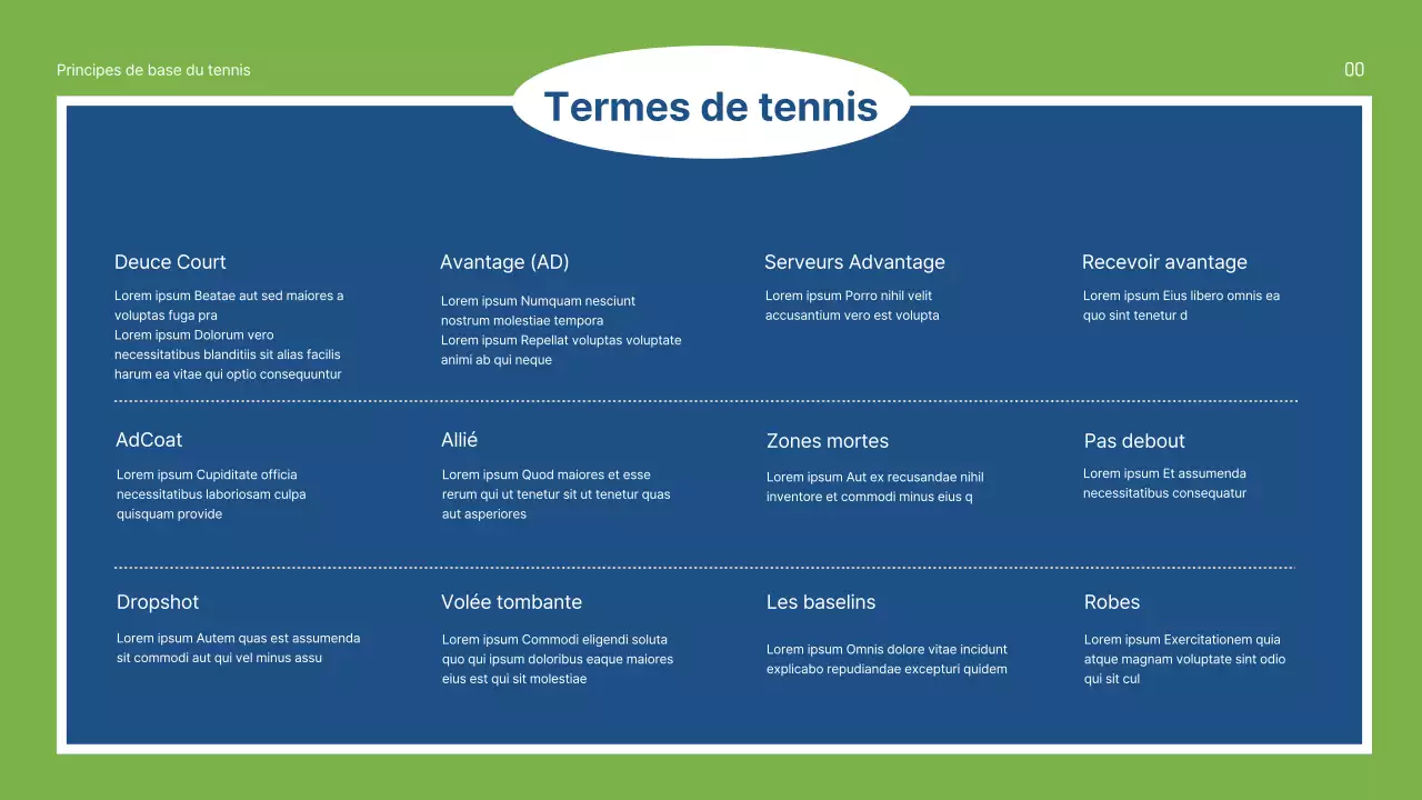 La théorie des fondements du sport vert et bleu expliquée Présentation au collège