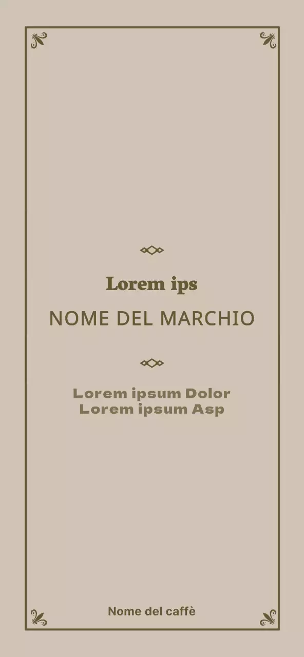 Una lussuosa cornice in marrone chiaro e marrone per promuovere il menu di un caffè di semplice concezione.