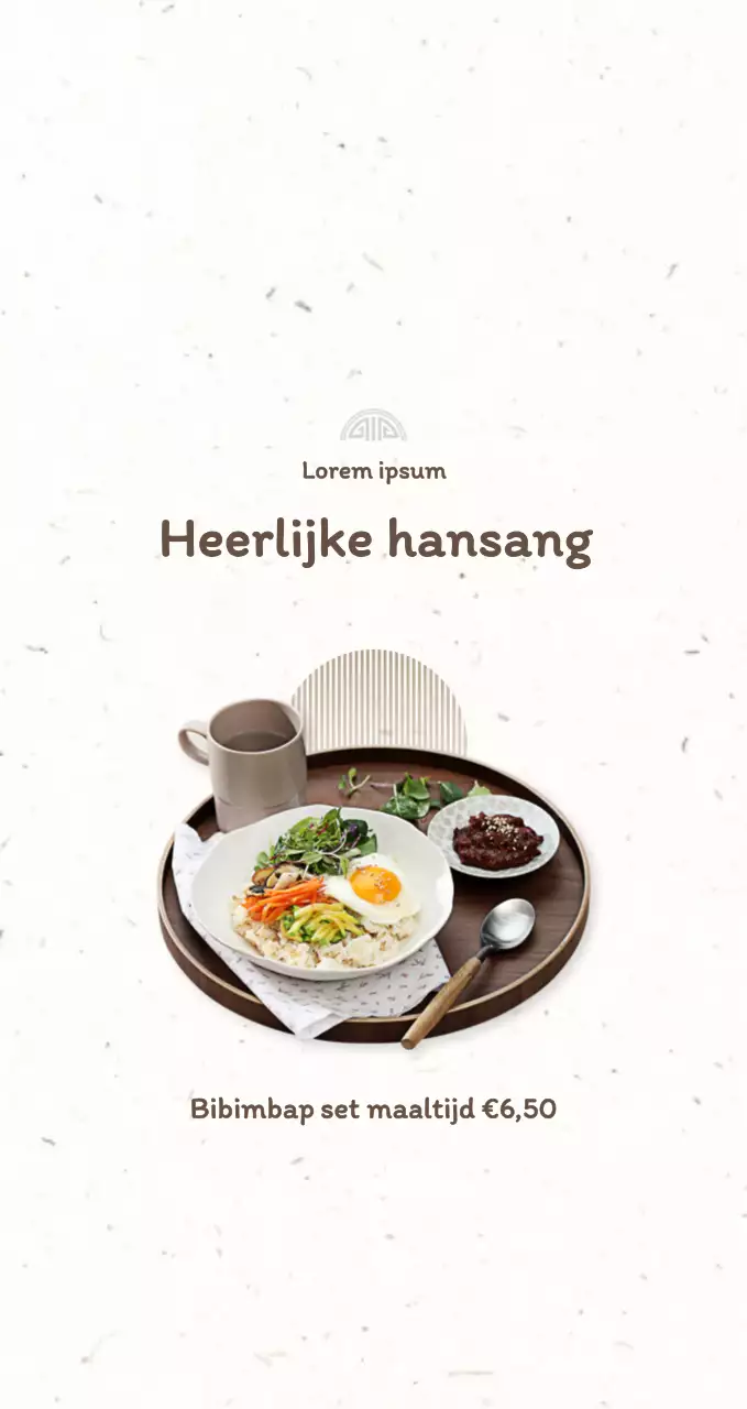 Promoot en informeer Koreaanse restaurantmenu's in een strakke, traditionele stijl van bruin en hanji.