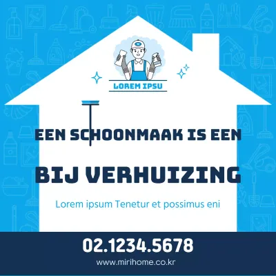 Verhuisschoonmaak in blauw