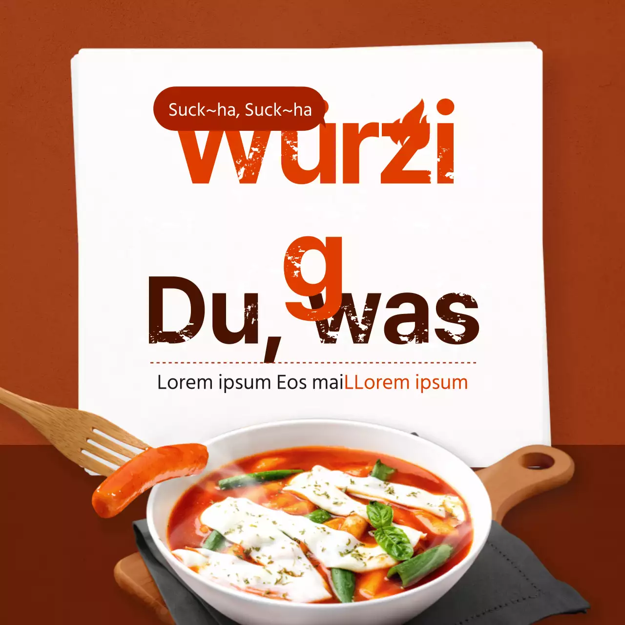 Pikante rote KarteNeues Design