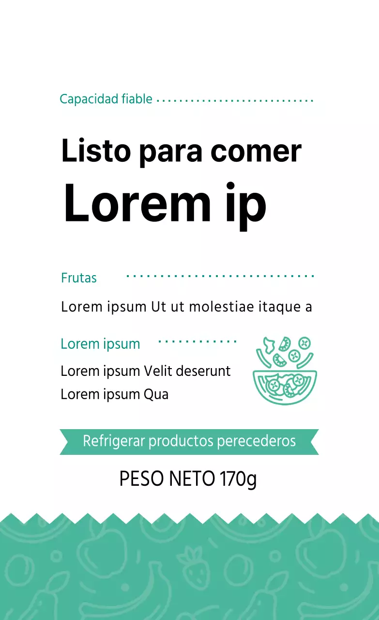 Etiquetas para ensaladas de la Dieta Ilustrada con Menta