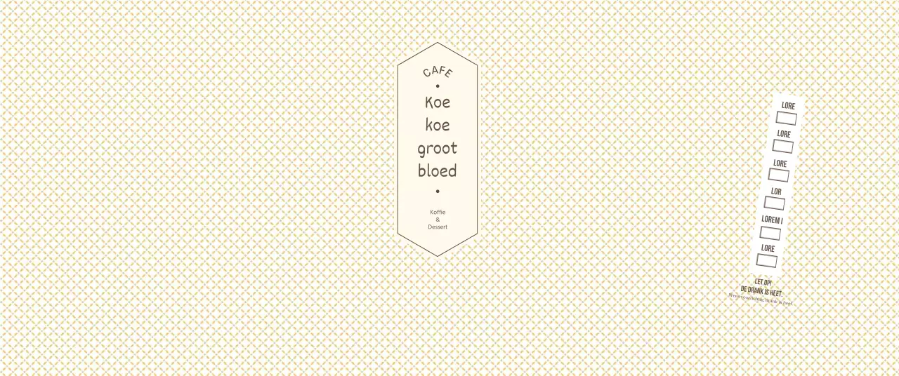 Eenvoudig patroon in lichtgeel en bruin voor een conceptcafé