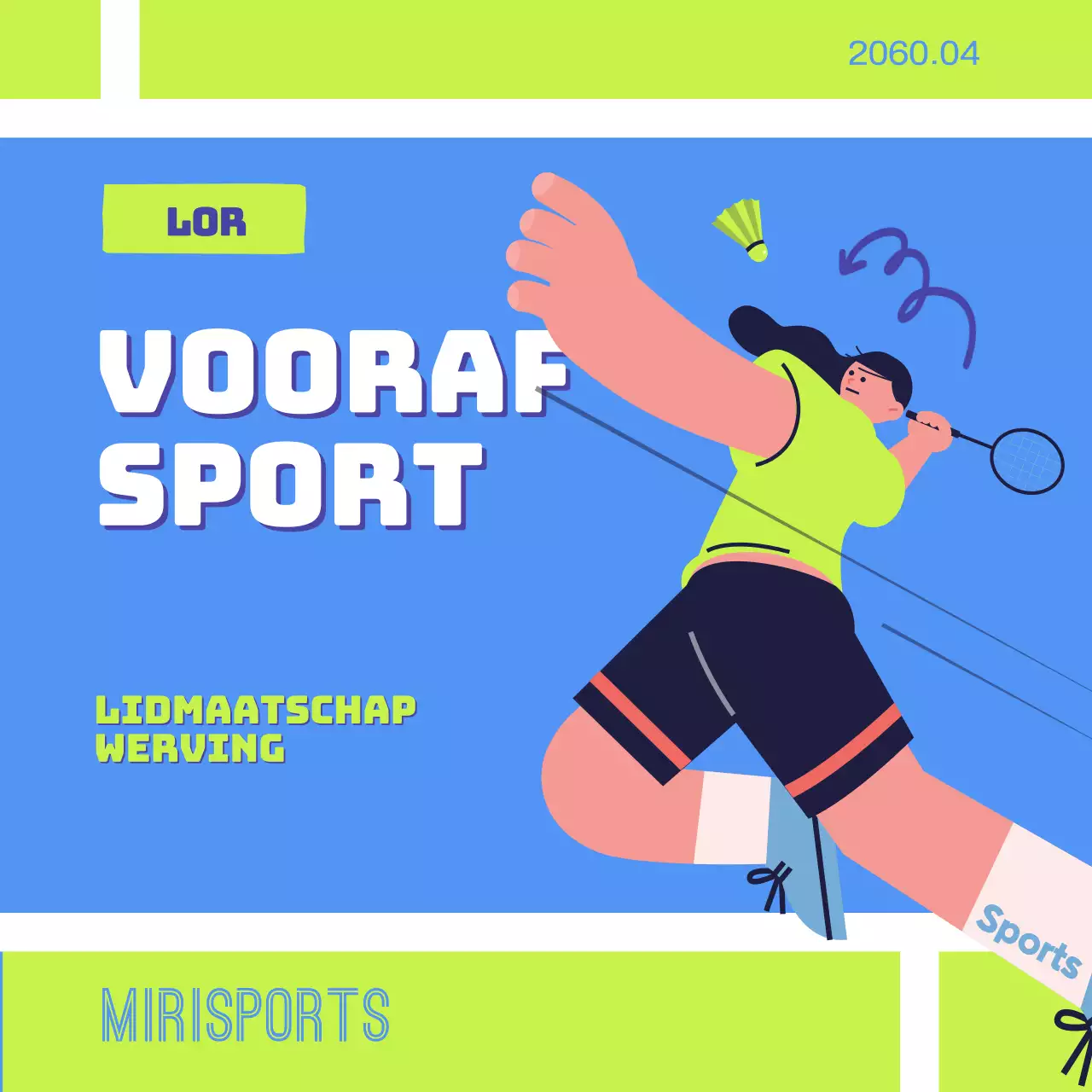 Het blauw met gele mollige sportcentrum is op zoek naar leden.