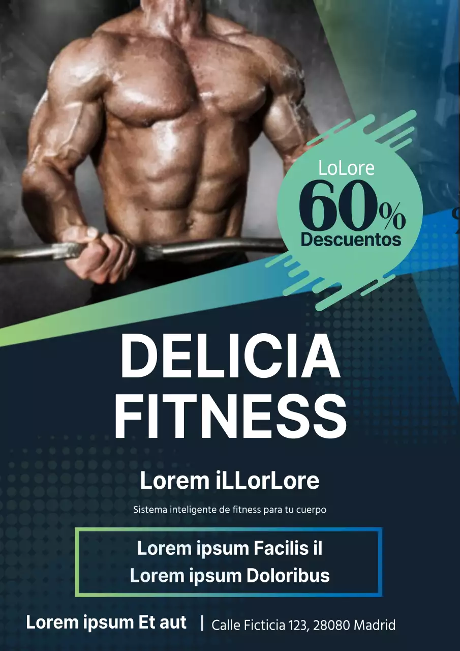 Capta nuevos socios para tu gimnasio con una foto tuya haciendo ejercicio en azul y menta