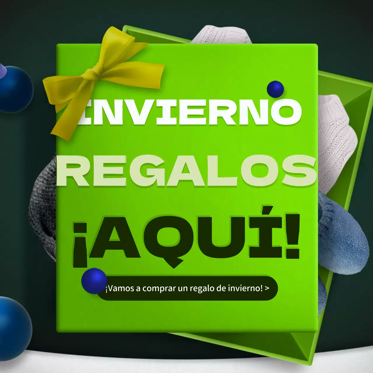 Promover un acto sobre el concepto de caja de regalo roja y verde