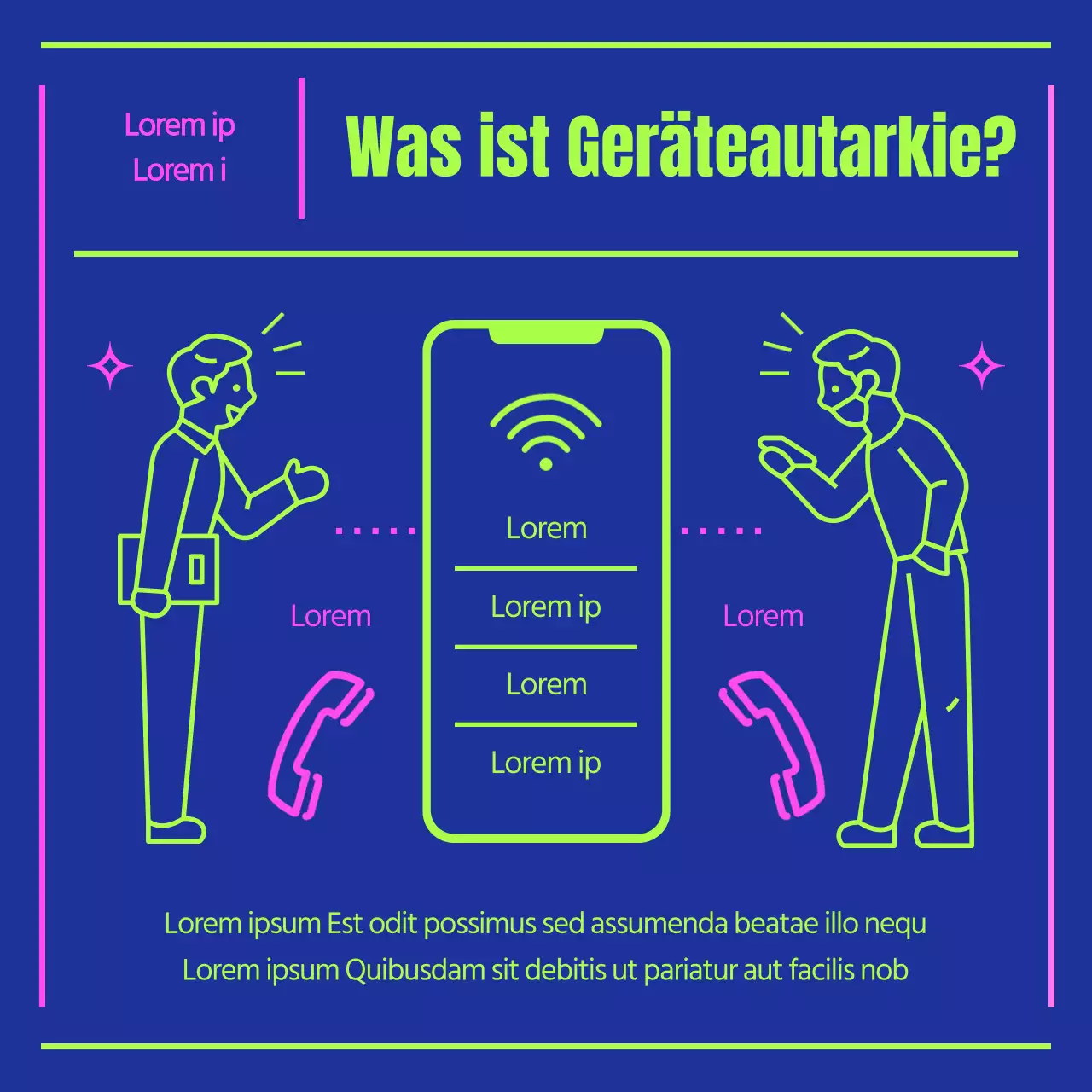 Über die Marine und Chartreuse autarke Handys