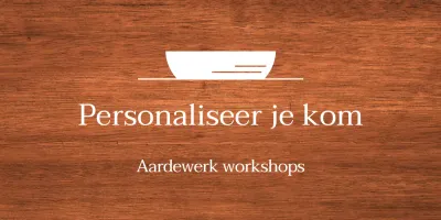 Een eenvoudig werkplaatsbord met witte tekst en een komillustratie