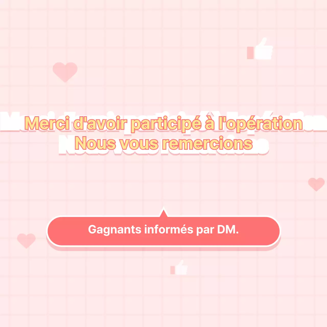 Annoncer les gagnants des événements sur les médias sociaux en rose