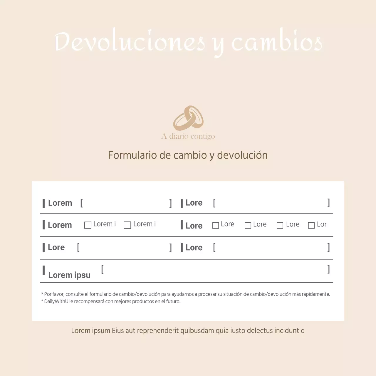 Postal de intercambio de joyería-tienda beige