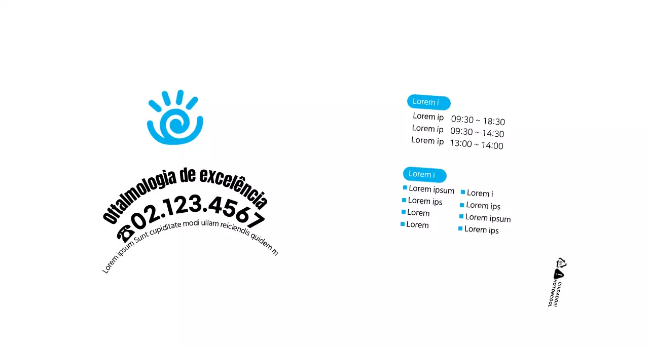 Estilo simples em preto e azul para apresentar e promover a sua clínica