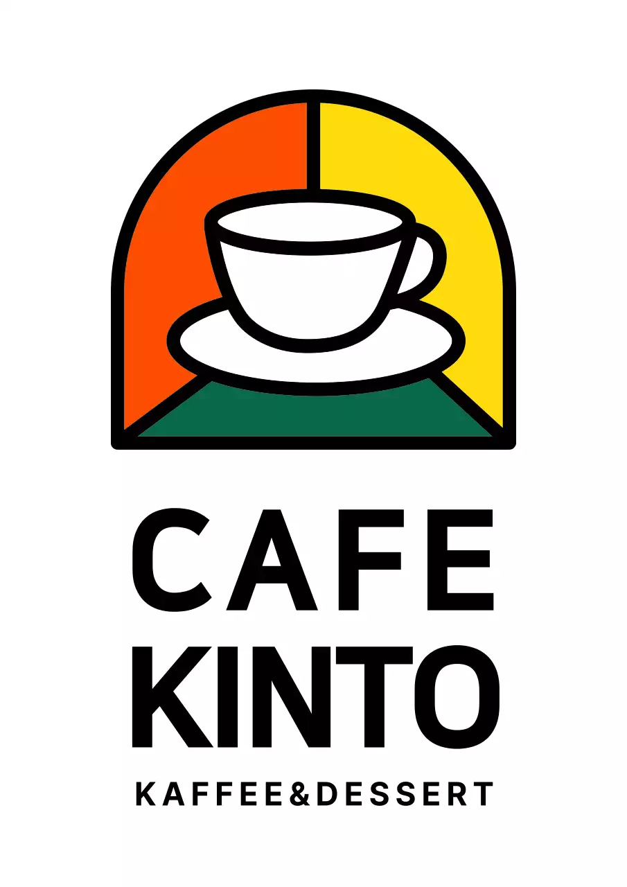 Werbe-Café Logo Beschilderung mit bunten Kaffee Illustration Konzept