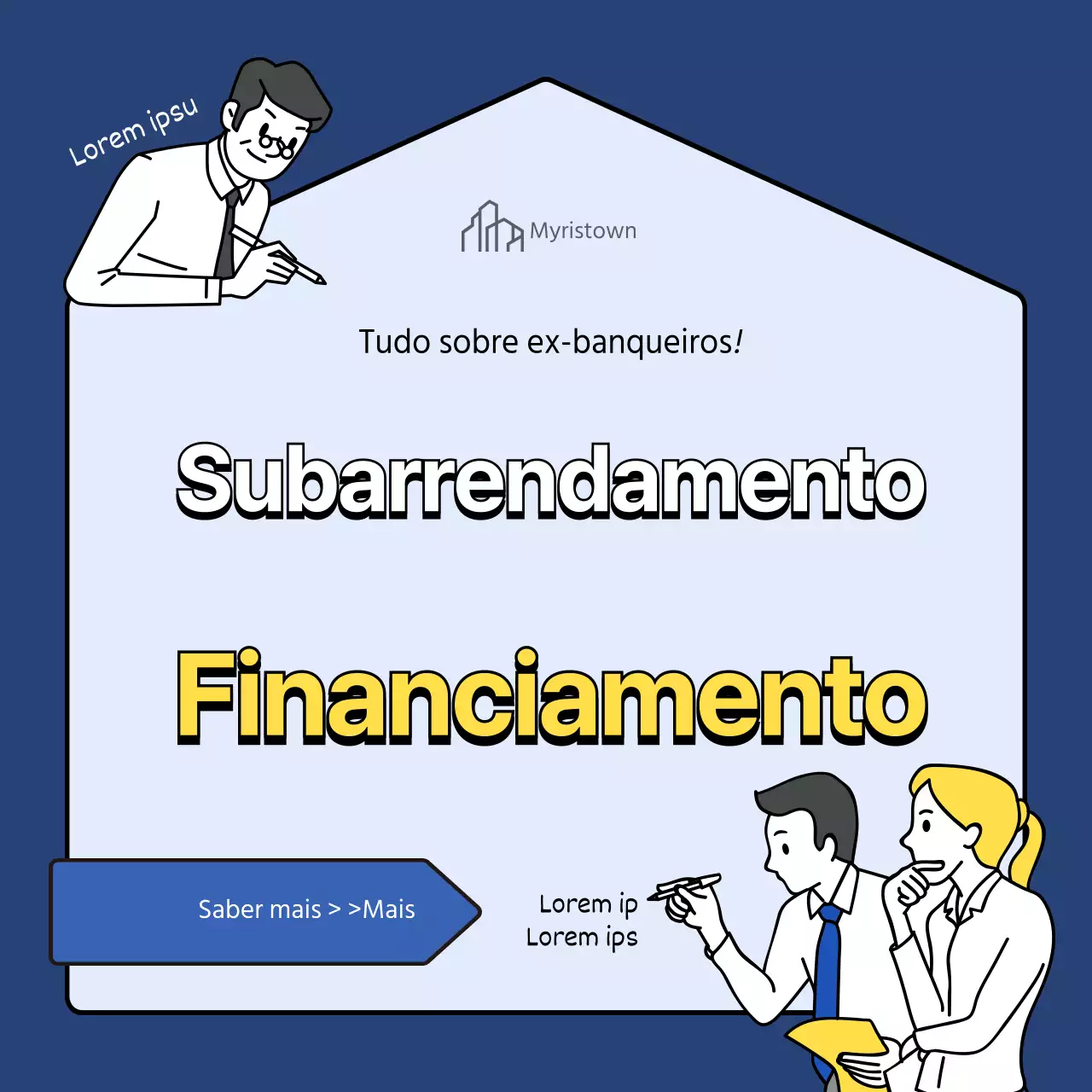 Empréstimo de capital próprio com fundo de ilustração de uma casa azul e amarela
