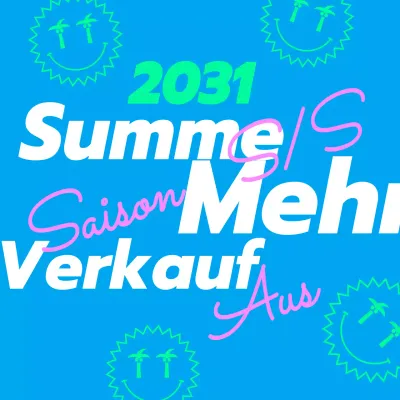 Typografie Sommerschlussverkauf-Thema mit fluoreszierenden Farben und organischem Layout
