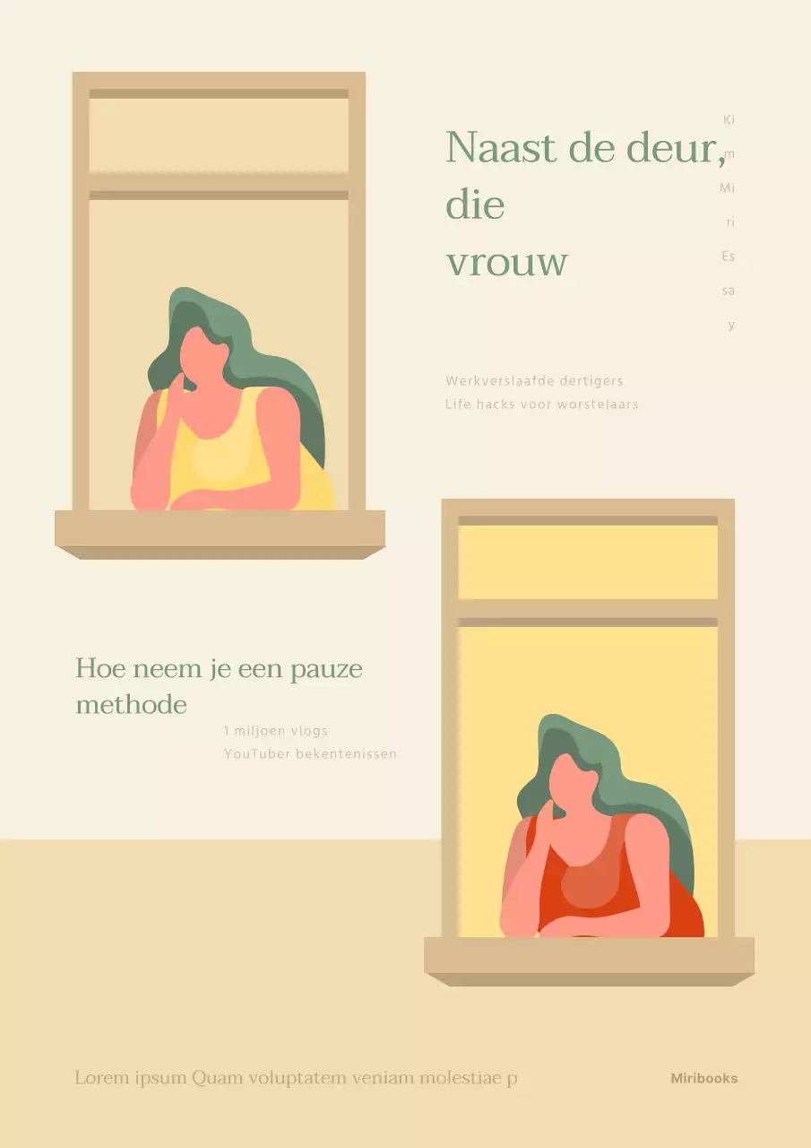 De vrouw in het gele en groene venster Essay