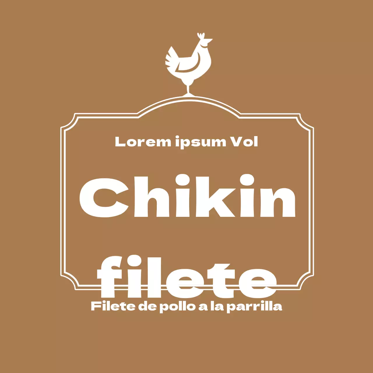 Etiqueta de filete de pollo