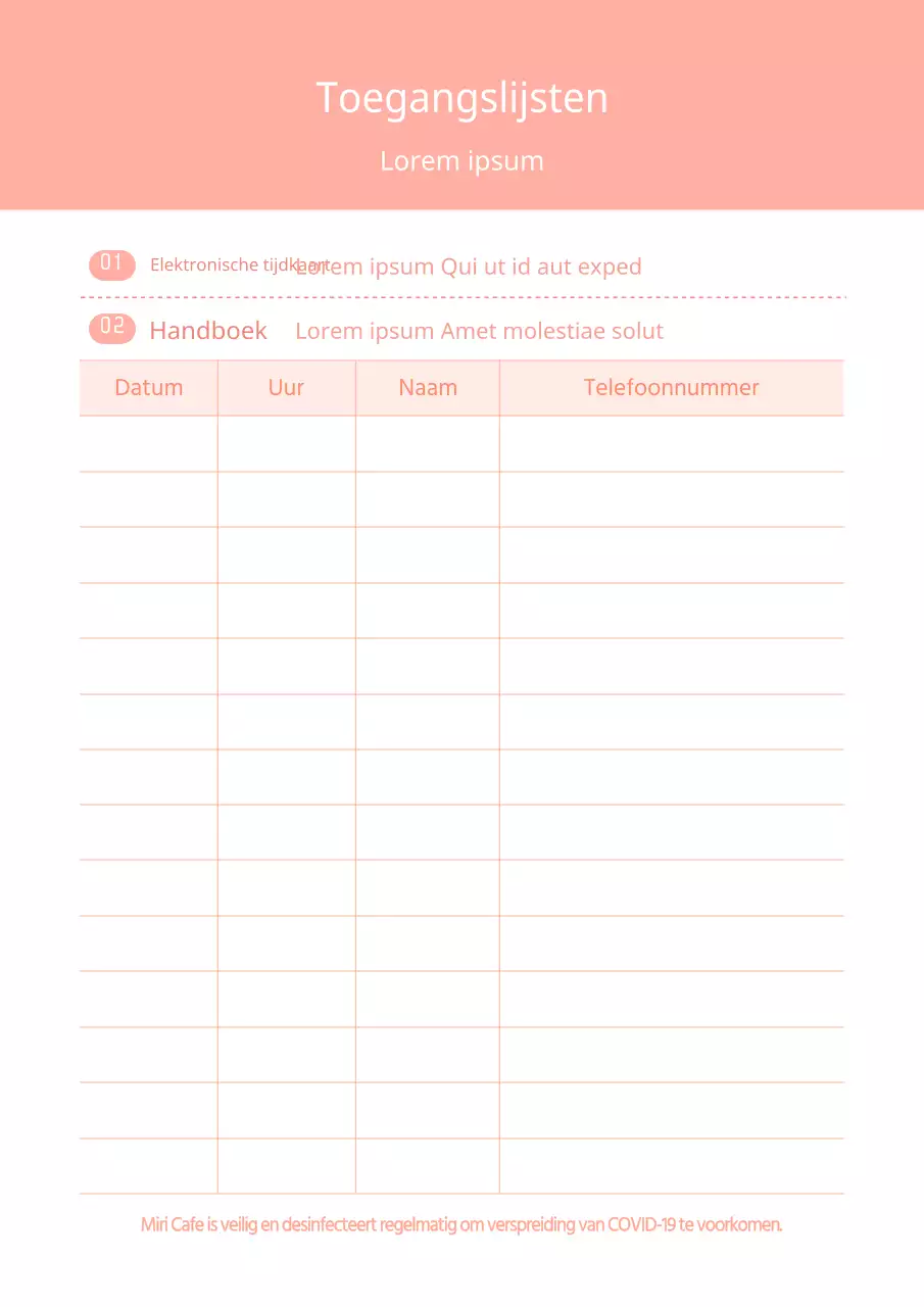 Poster met eenvoudig gastenboekontwerp in roze