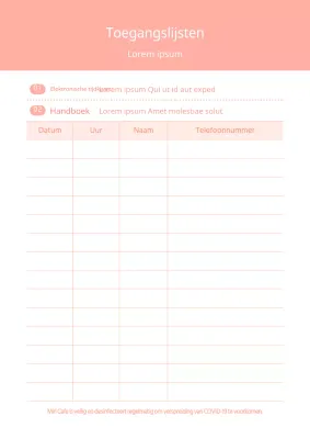 Poster met eenvoudig gastenboekontwerp in roze