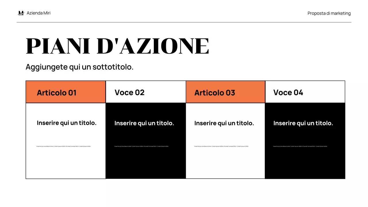 proposta di marketing moderno nero