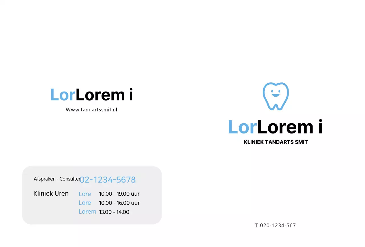 Witte eenvoudige ansichtkaart voor tandartsafspraken