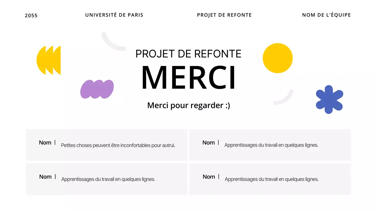 Un projet de design simple pour les daltoniens utilisant des formes avec des accents jaunes